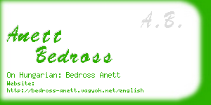 anett bedross business card